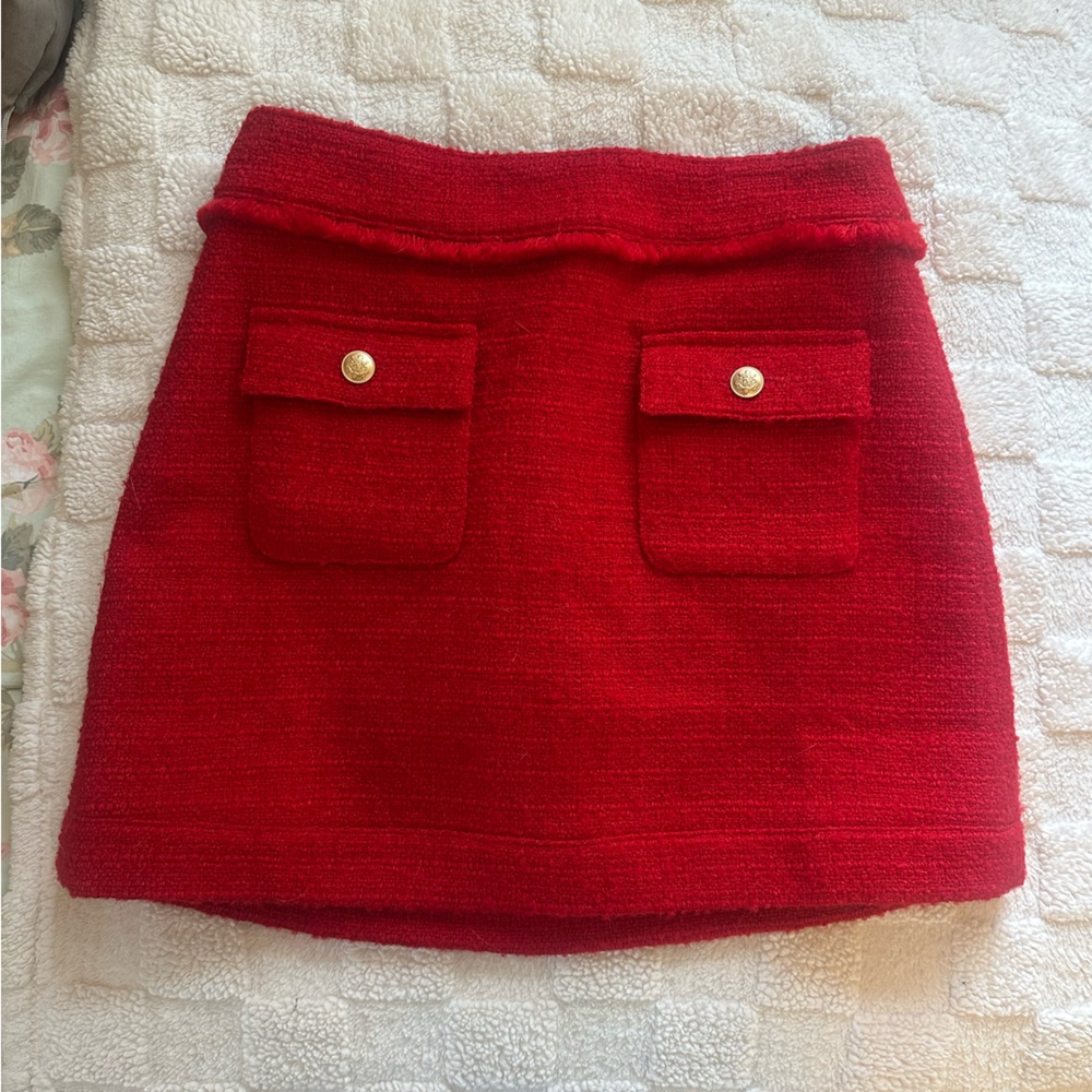 J. Crew Vibrant Red Mini Skirt